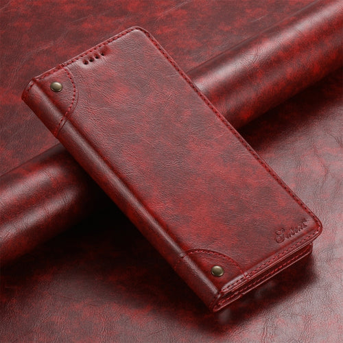 For Samsug Galaxy S24 Ultra 5G Suteni Baroque Calf Texture Buckle Wallet Leather Phone Case(Red) - HoMEdemic™ 