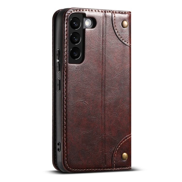 For Samsung Galaxy S23+ 5G Suteni Baroque Calf Texture Buckle Wallet Leather Phone Case(Brown) - HoMEdemic™ 