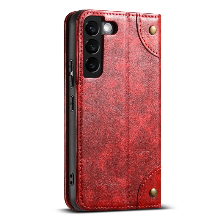 For Samsung Galaxy S23+ 5G Suteni Baroque Calf Texture Buckle Wallet Leather Phone Case(Red) - HoMEdemic™ 