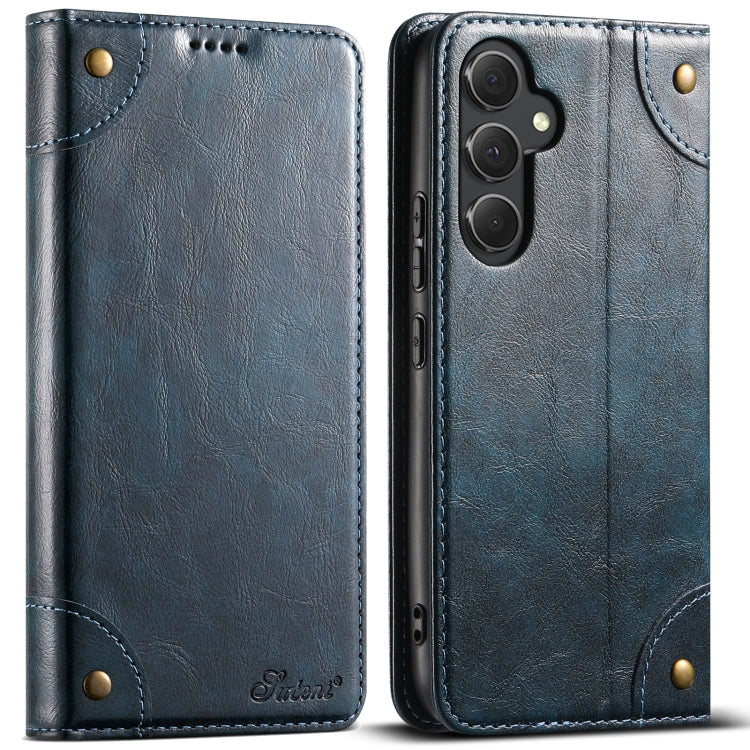 For Samsung Galaxy S23+ 5G Suteni Baroque Calf Texture Buckle Wallet Leather Phone Case(Blue) - HoMEdemic™ 