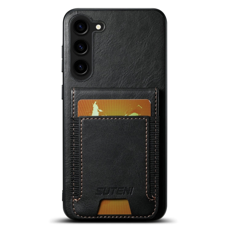 For Samsung Galaxy S23+ 5G Suteni H03 Oil Wax Leather Wallet Stand Back Phone Case(Black) - HoMEdemic™ 