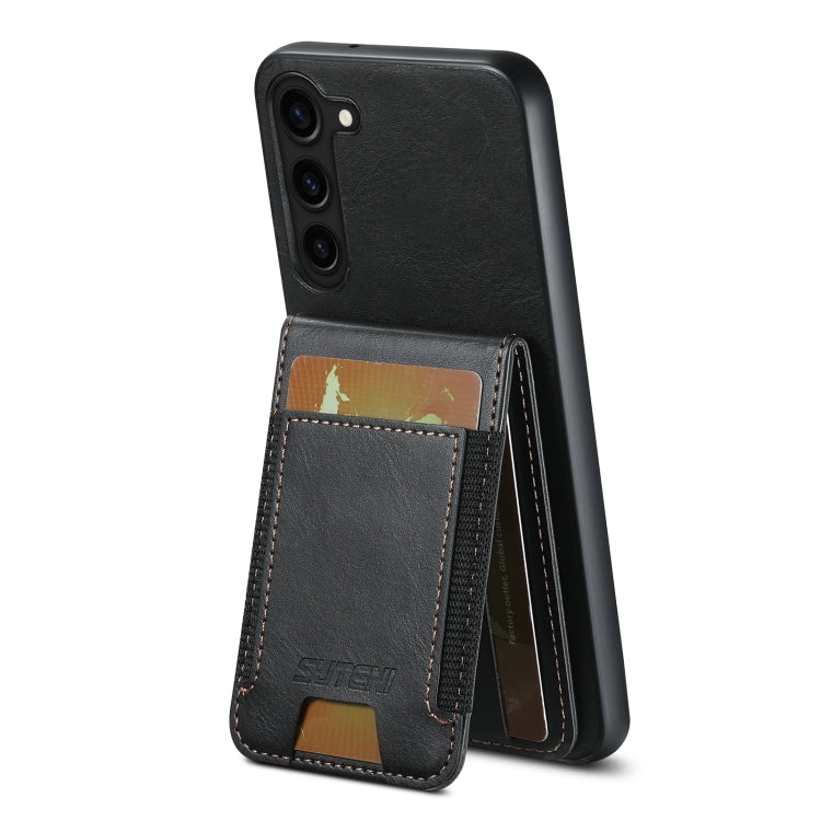 For Samsung Galaxy S23+ 5G Suteni H03 Oil Wax Leather Wallet Stand Back Phone Case(Black) - HoMEdemic™ 