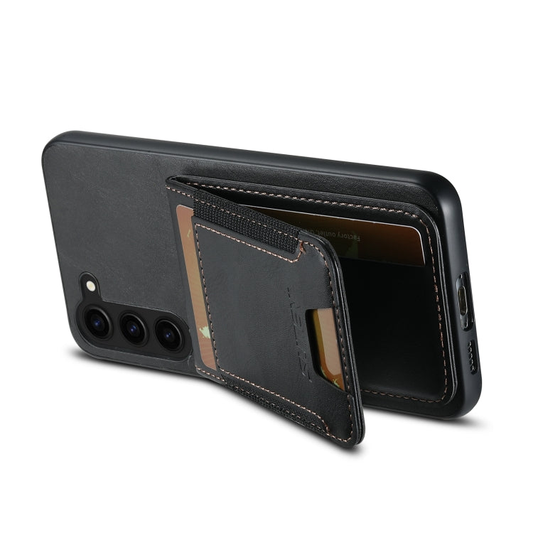 For Samsung Galaxy S23+ 5G Suteni H03 Oil Wax Leather Wallet Stand Back Phone Case(Black) - HoMEdemic™ 