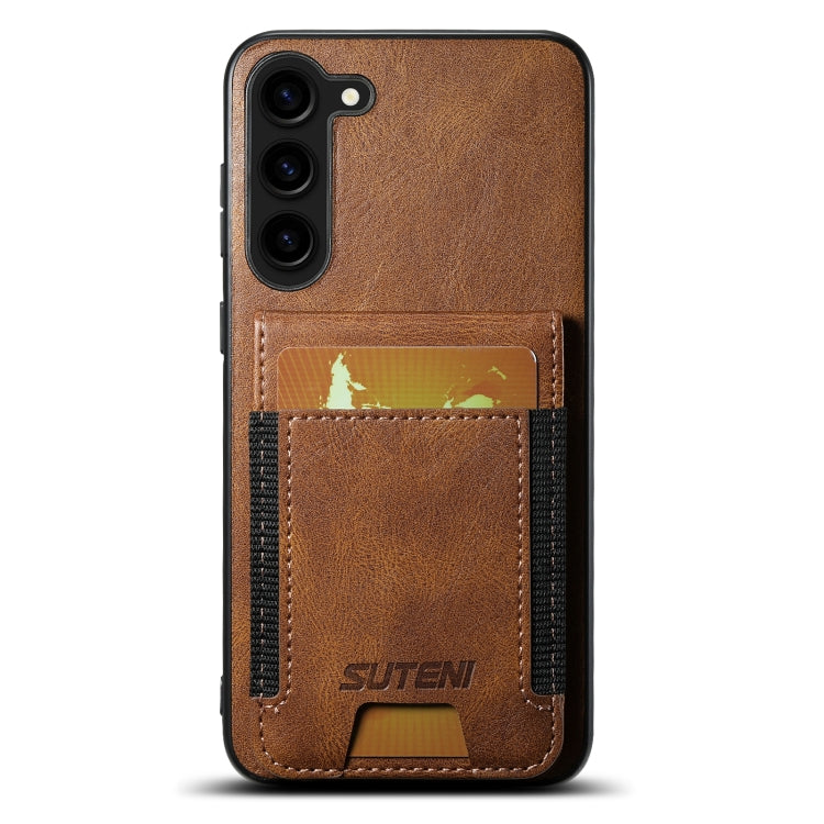 For Samsung Galaxy S23+ 5G Suteni H03 Oil Wax Leather Wallet Stand Back Phone Case(Brown) - HoMEdemic™ 