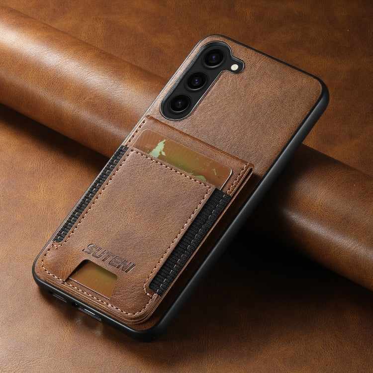 For Samsung Galaxy S23+ 5G Suteni H03 Oil Wax Leather Wallet Stand Back Phone Case(Brown) - HoMEdemic™ 