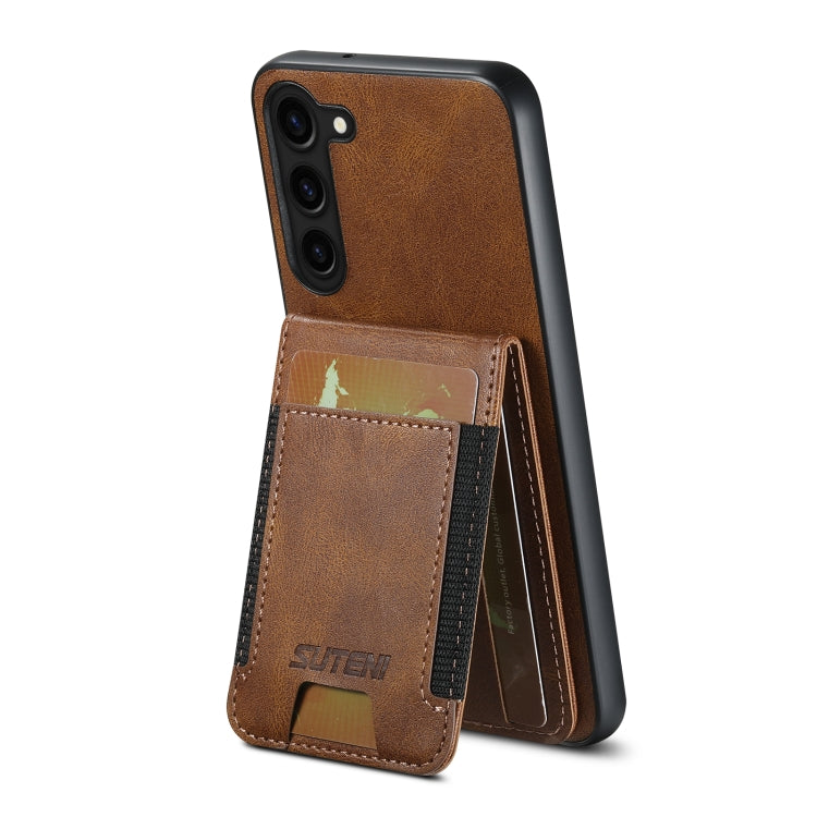 For Samsung Galaxy S23+ 5G Suteni H03 Oil Wax Leather Wallet Stand Back Phone Case(Brown) - HoMEdemic™ 