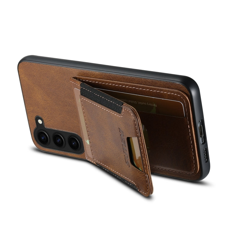 For Samsung Galaxy S23+ 5G Suteni H03 Oil Wax Leather Wallet Stand Back Phone Case(Brown) - HoMEdemic™ 
