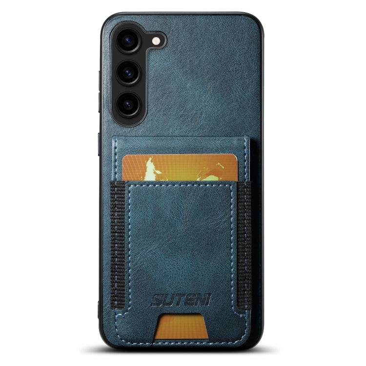 For Samsung Galaxy S23+ 5G Suteni H03 Oil Wax Leather Wallet Stand Back Phone Case(Blue) - HoMEdemic™ 