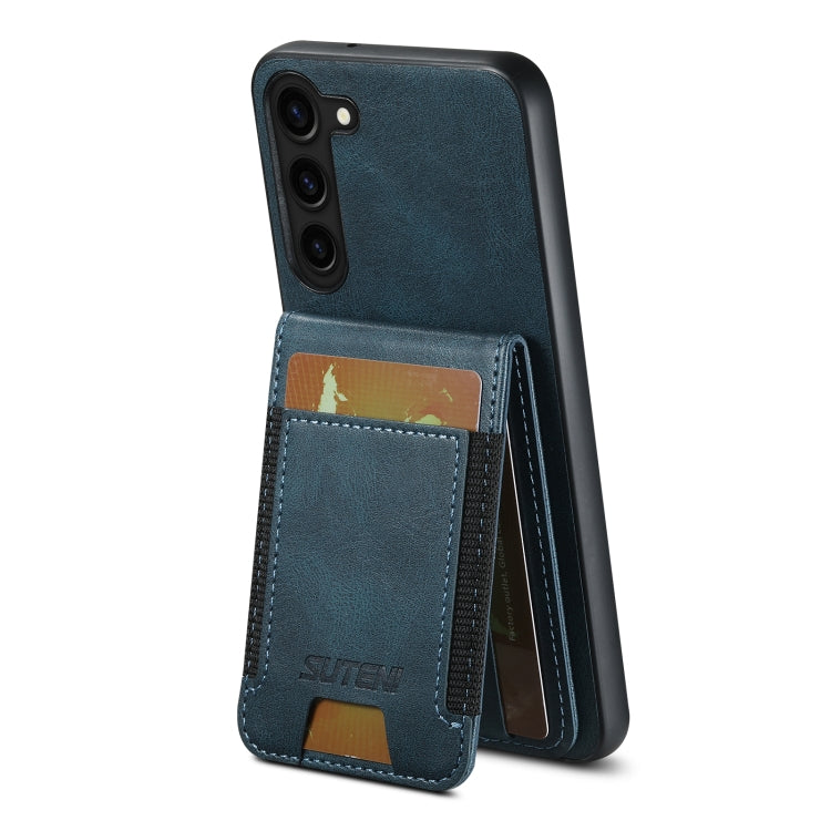 For Samsung Galaxy S23+ 5G Suteni H03 Oil Wax Leather Wallet Stand Back Phone Case(Blue) - HoMEdemic™ 