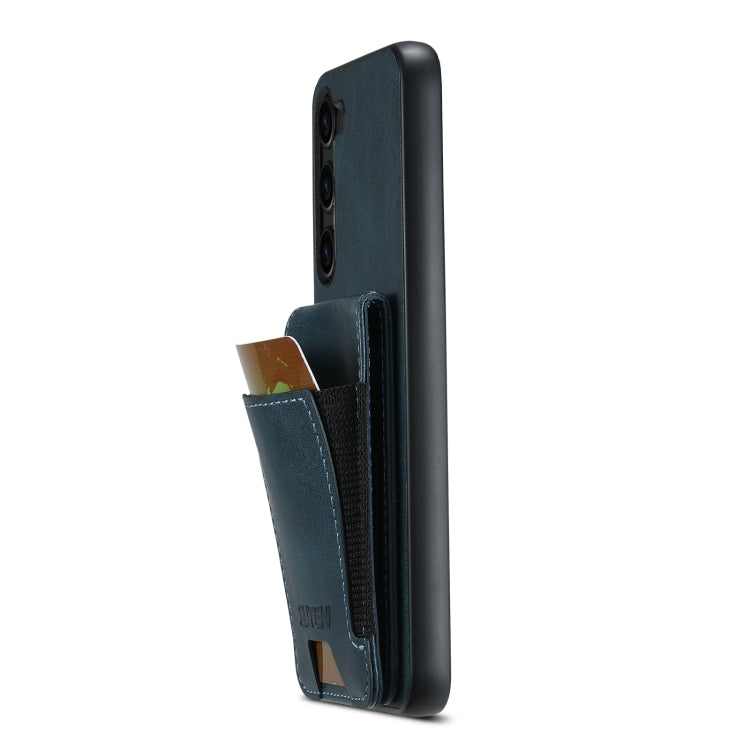 For Samsung Galaxy S23+ 5G Suteni H03 Oil Wax Leather Wallet Stand Back Phone Case(Blue) - HoMEdemic™ 