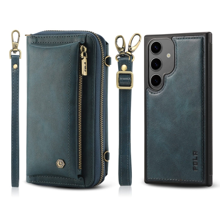 For Samsung Galaxy S24 5G Crossbody Multi-functional Zipper Wallet Leather Phone Case(Green) - HoMEdemic™ 