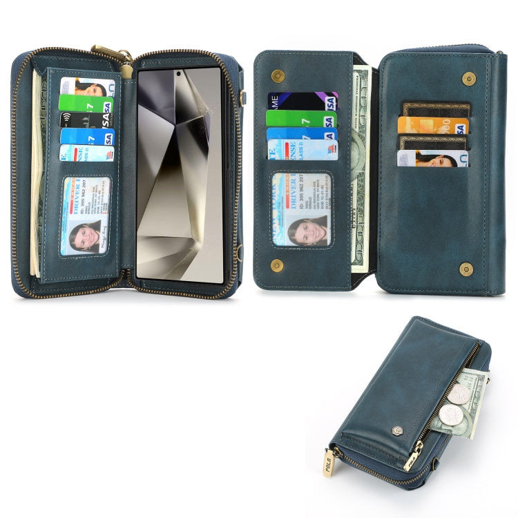 For Samsung Galaxy S24 5G Crossbody Multi-functional Zipper Wallet Leather Phone Case(Green) - HoMEdemic™ 