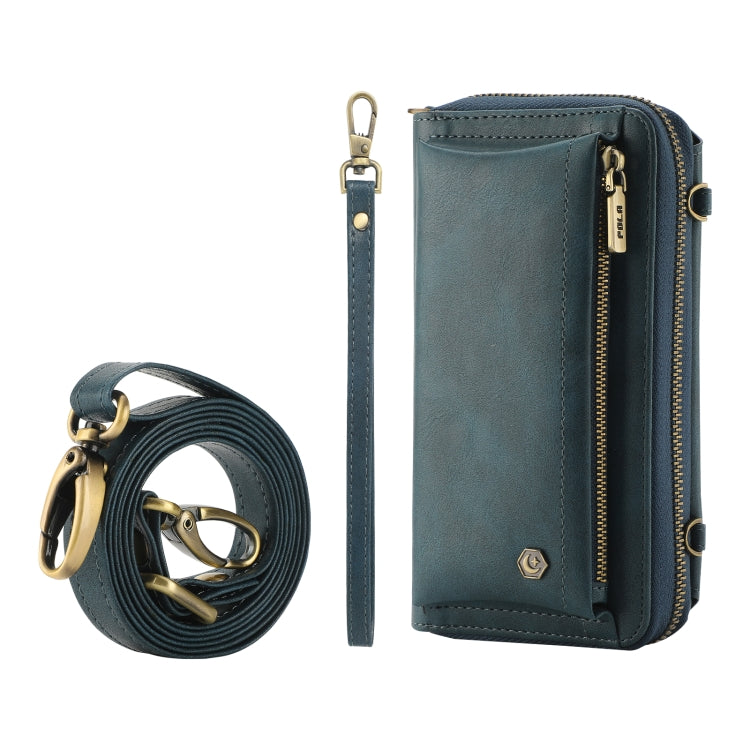 For Samsung Galaxy S24 5G Crossbody Multi-functional Zipper Wallet Leather Phone Case(Green) - HoMEdemic™ 