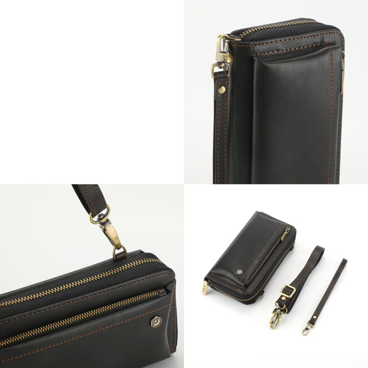 For Samsung Galaxy S24 5G Crossbody Multi-functional Zipper Wallet Leather Phone Case(Black) - HoMEdemic™ 