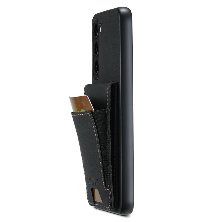 For Samsuny Galaxy S23+ 5G Suteni H03 Litchi Leather Card Bag Stand Back Phone Case(Black) - HoMEdemic™ 