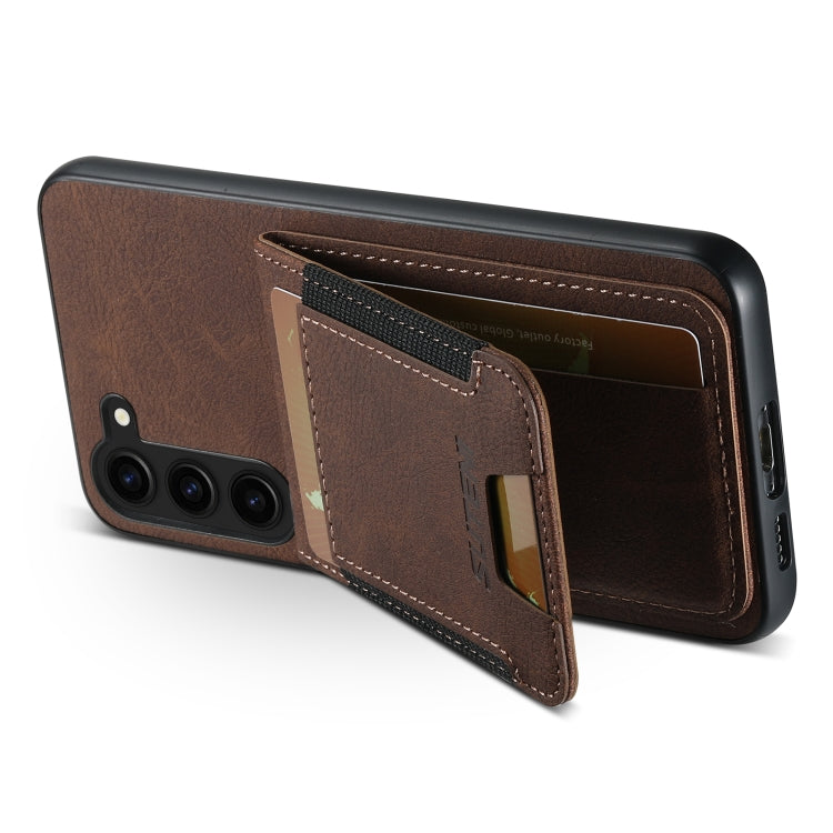 For Samsuny Galaxy S23+ 5G Suteni H03 Litchi Leather Card Bag Stand Back Phone Case(Brown) - HoMEdemic™ 