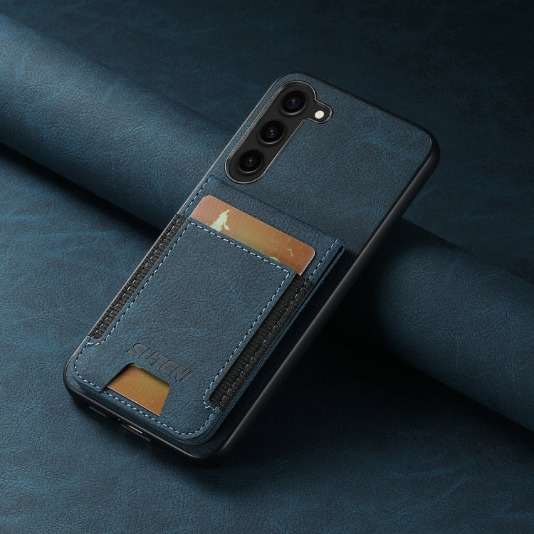 For Samsuny Galaxy S23+ 5G Suteni H03 Litchi Leather Card Bag Stand Back Phone Case(Blue) - HoMEdemic™ 