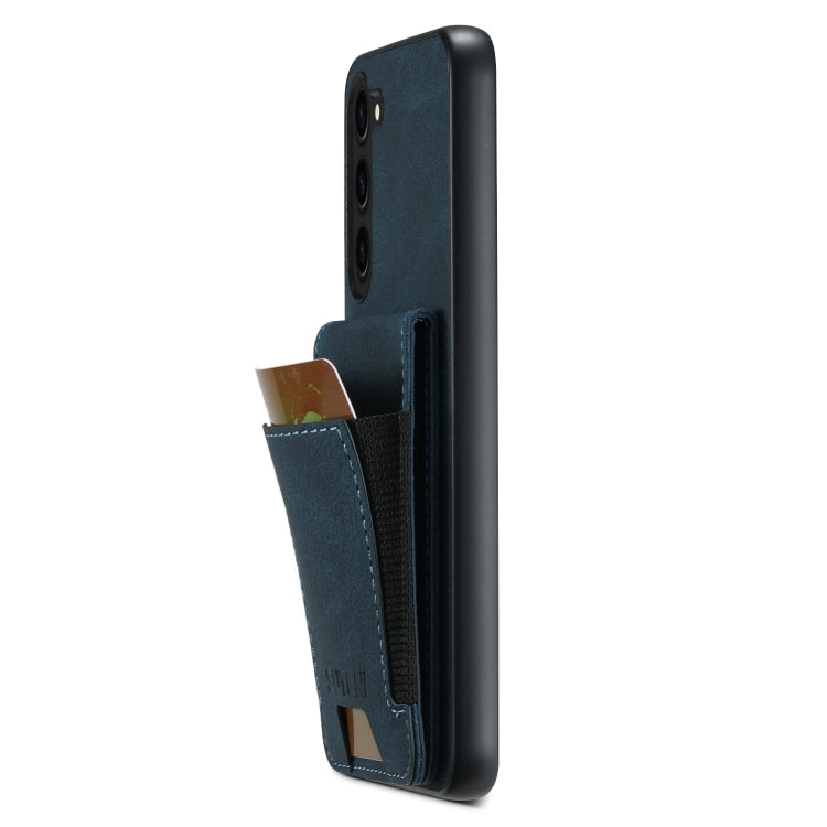 For Samsuny Galaxy S23+ 5G Suteni H03 Litchi Leather Card Bag Stand Back Phone Case(Blue) - HoMEdemic™ 