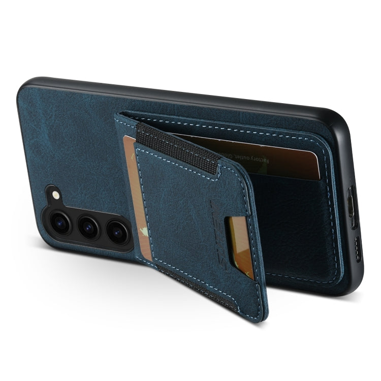 For Samsuny Galaxy S23+ 5G Suteni H03 Litchi Leather Card Bag Stand Back Phone Case(Blue) - HoMEdemic™ 