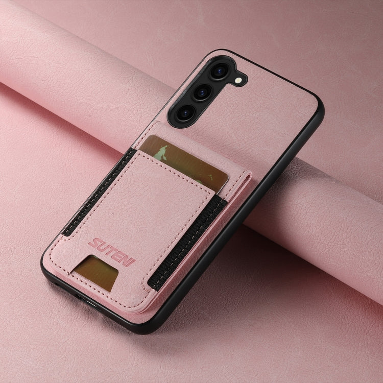 For Samsuny Galaxy S23+ 5G Suteni H03 Litchi Leather Card Bag Stand Back Phone Case(Pink) - HoMEdemic™ 