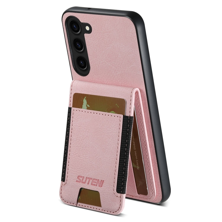 For Samsuny Galaxy S23+ 5G Suteni H03 Litchi Leather Card Bag Stand Back Phone Case(Pink) - HoMEdemic™ 