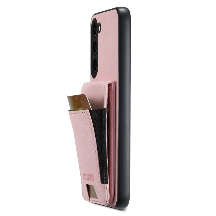 For Samsuny Galaxy S23+ 5G Suteni H03 Litchi Leather Card Bag Stand Back Phone Case(Pink) - HoMEdemic™ 