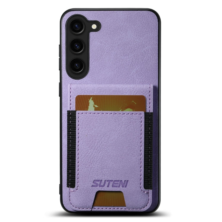 For Samsuny Galaxy S23+ 5G Suteni H03 Litchi Leather Card Bag Stand Back Phone Case(Purple) - HoMEdemic™ 