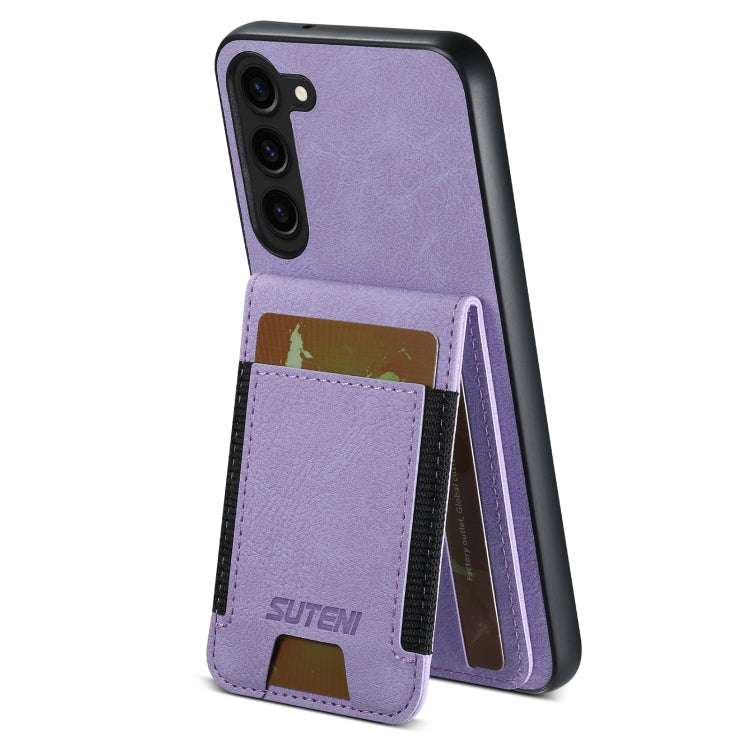 For Samsuny Galaxy S23+ 5G Suteni H03 Litchi Leather Card Bag Stand Back Phone Case(Purple) - HoMEdemic™ 