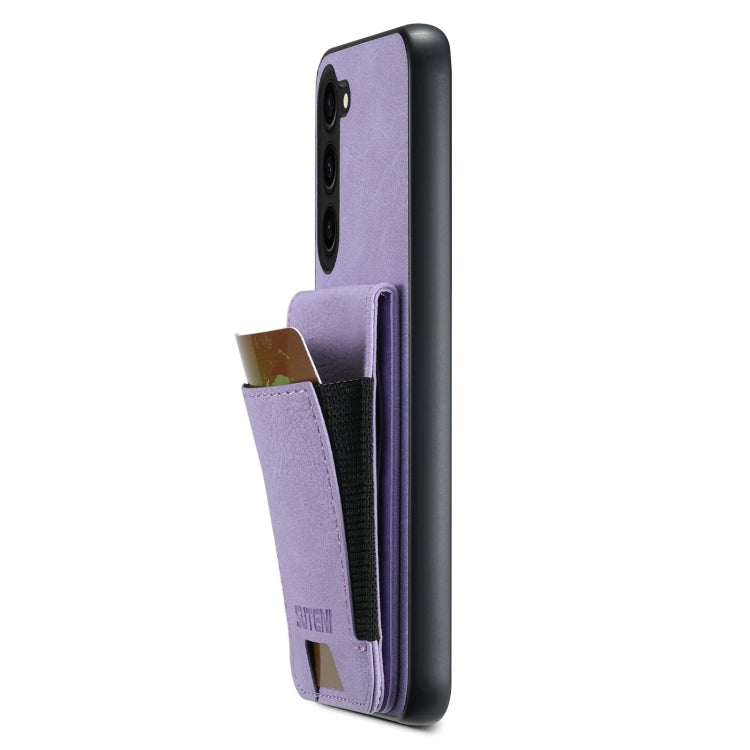 For Samsuny Galaxy S23+ 5G Suteni H03 Litchi Leather Card Bag Stand Back Phone Case(Purple) - HoMEdemic™ 