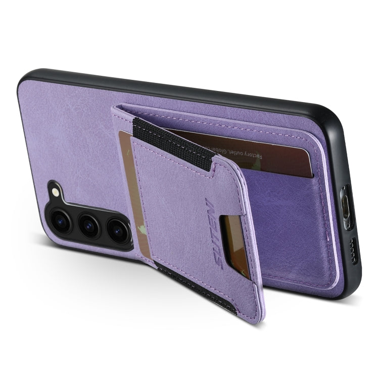 For Samsuny Galaxy S23+ 5G Suteni H03 Litchi Leather Card Bag Stand Back Phone Case(Purple) - HoMEdemic™ 