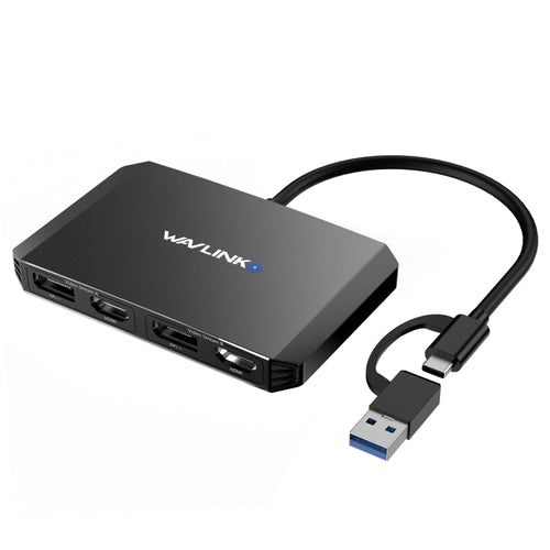 WAVLINK WL-UG69DH2 Dual Monitor USB+Type-C to Dual 4K HD DisplayPort Adapter Splitter(Black) - HoMEdemic™ 