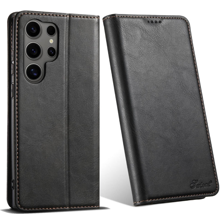 For Samsung Galaxy S24 Ultra 5G Suteni J02 Oil Wax Wallet Leather Phone Case(Black) - HoMEdemic™ 