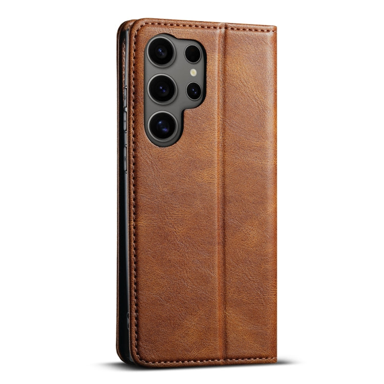 For Samsung Galaxy S24 Ultra 5G Suteni J02 Oil Wax Wallet Leather Phone Case(Brown) - HoMEdemic™ 