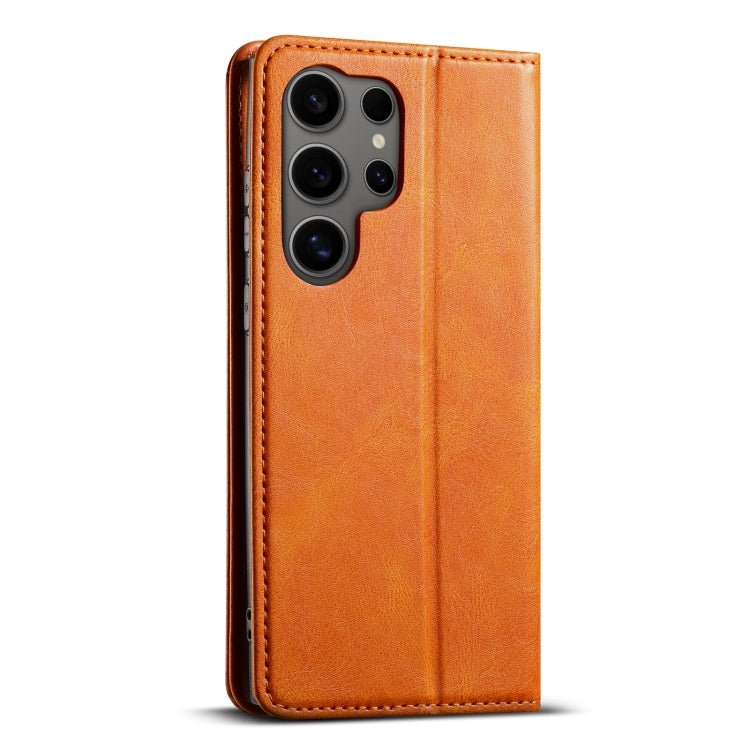 For Samsung Galaxy S24 Ultra 5G Suteni J02 Oil Wax Wallet Leather Phone Case(Khaki) - HoMEdemic™ 