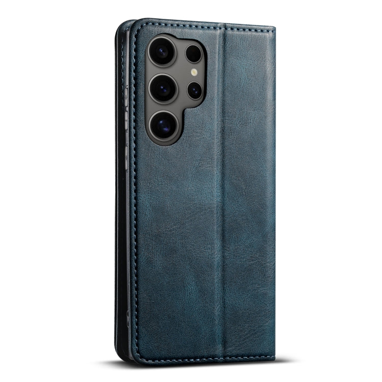 For Samsung Galaxy S24 Ultra 5G Suteni J02 Oil Wax Wallet Leather Phone Case(Blue) - HoMEdemic™ 