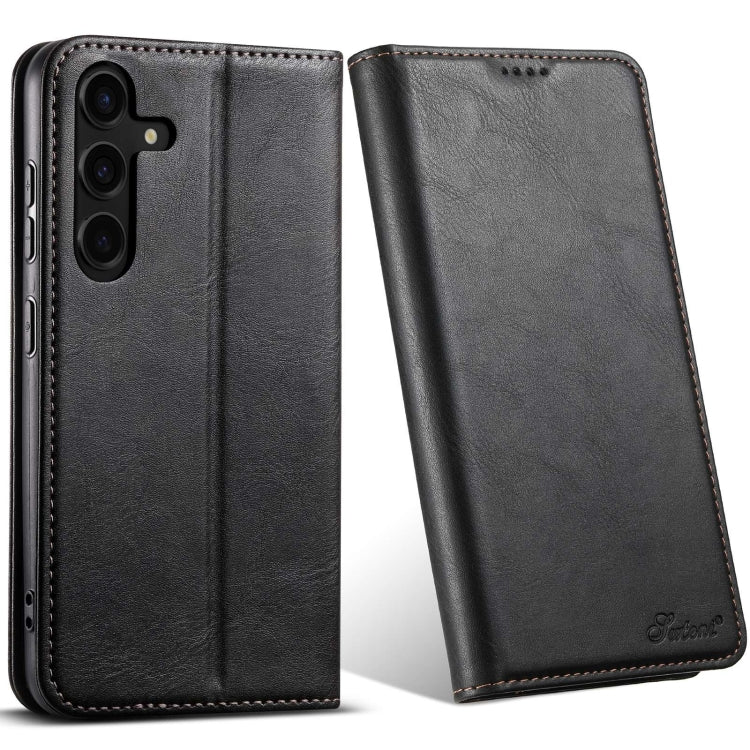 For Samsung Galaxy S24 5G Suteni J02 Oil Wax Wallet Leather Phone Case(Black) - HoMEdemic™ 