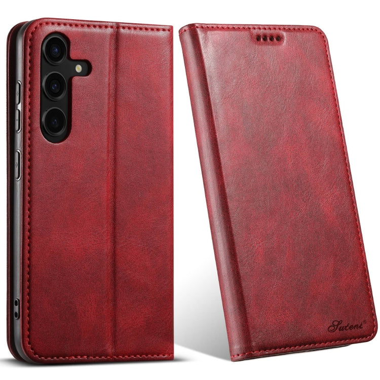 For Samsung Galaxy S24 5G Suteni J02 Oil Wax Wallet Leather Phone Case(Red) - HoMEdemic™ 