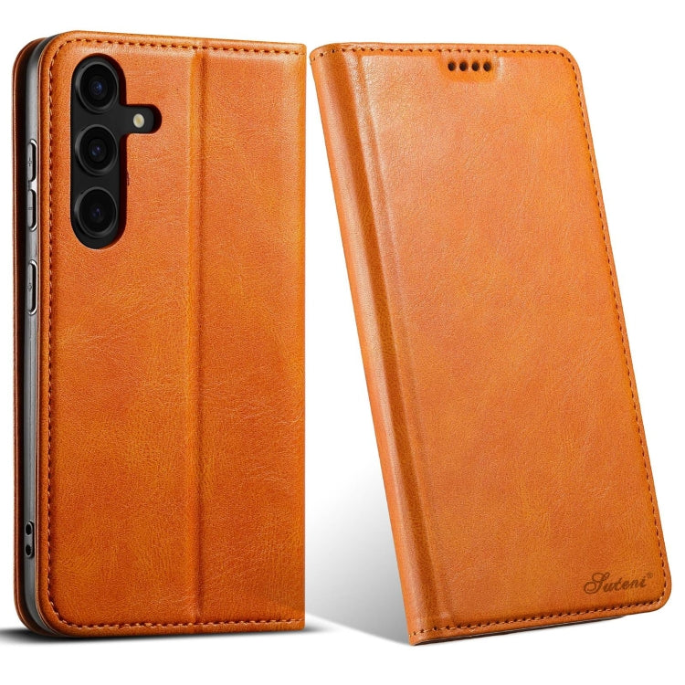 For Samsung Galaxy S24 5G Suteni J02 Oil Wax Wallet Leather Phone Case(Khaki) - HoMEdemic™ 