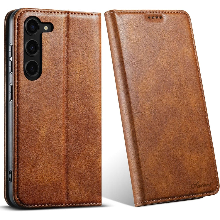 For Samsung Galaxy S23+ 5G Suteni J02 Oil Wax Wallet Leather Phone Case(Brown) - HoMEdemic™ 