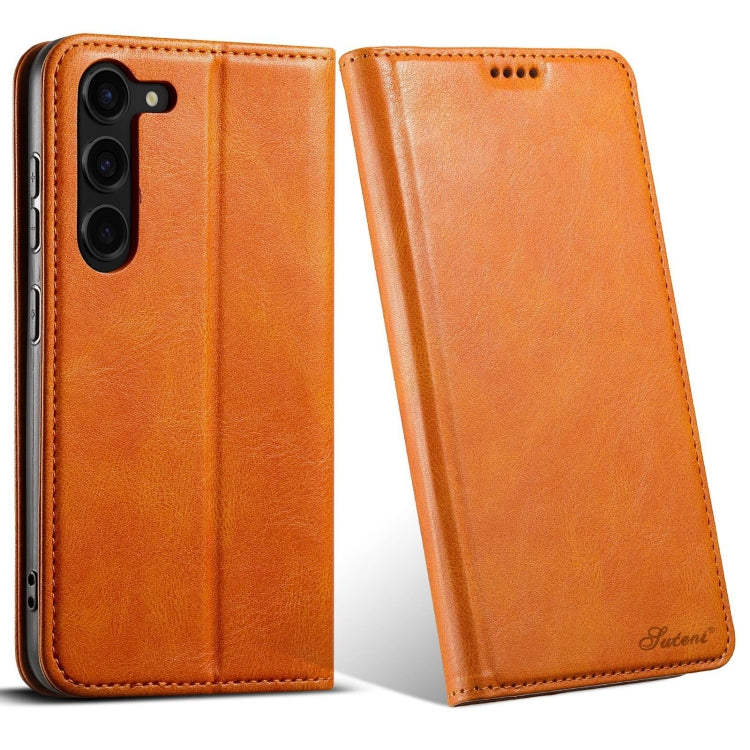For Samsung Galaxy S23+ 5G Suteni J02 Oil Wax Wallet Leather Phone Case(Khaki) - HoMEdemic™ 
