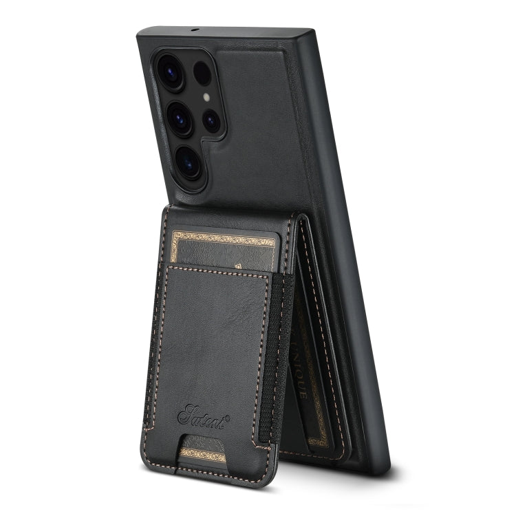 For Samsung Galaxy S24 Ultra 5G Suteni H17 Oil Eax Leather MagSafe Detachable Wallet Phone Case(Black) - HoMEdemic™ 