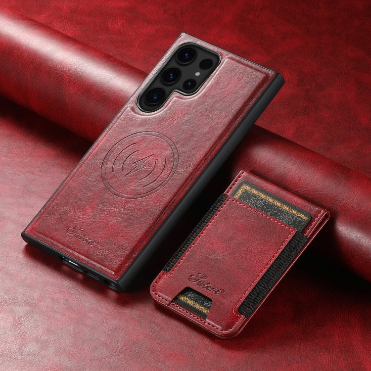 For Samsung Galaxy S24 Ultra 5G Suteni H17 Oil Eax Leather MagSafe Detachable Wallet Phone Case(Red) - HoMEdemic™ 