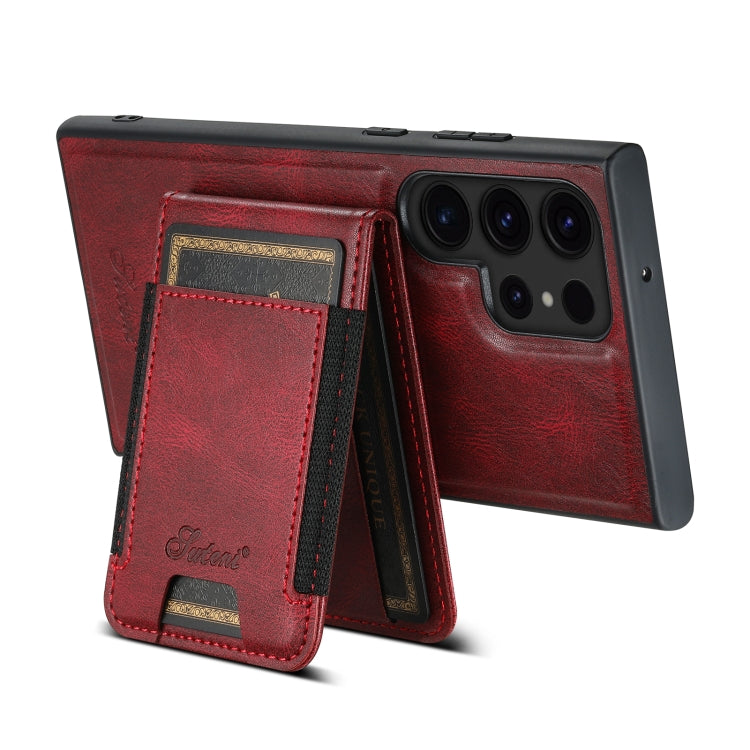 For Samsung Galaxy S24 Ultra 5G Suteni H17 Oil Eax Leather MagSafe Detachable Wallet Phone Case(Red) - HoMEdemic™ 