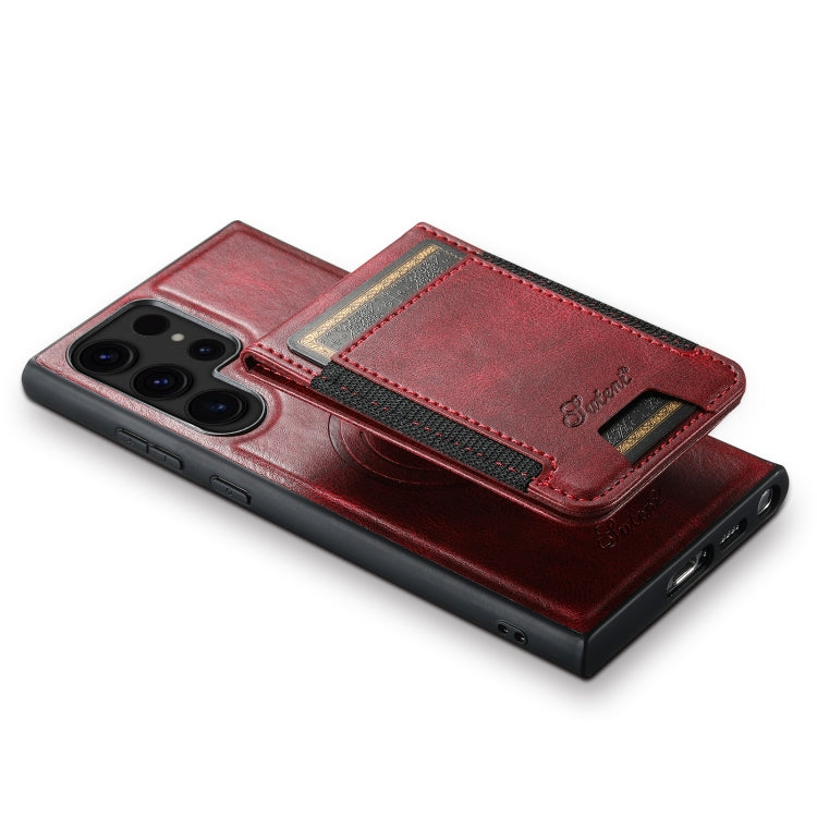 For Samsung Galaxy S24 Ultra 5G Suteni H17 Oil Eax Leather MagSafe Detachable Wallet Phone Case(Red) - HoMEdemic™ 