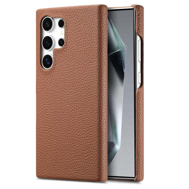 For Samsung Galaxy S24 Ultra 5G Litchi Oil Edge Leather Back Phone Case(Brown) - HoMEdemic™ 