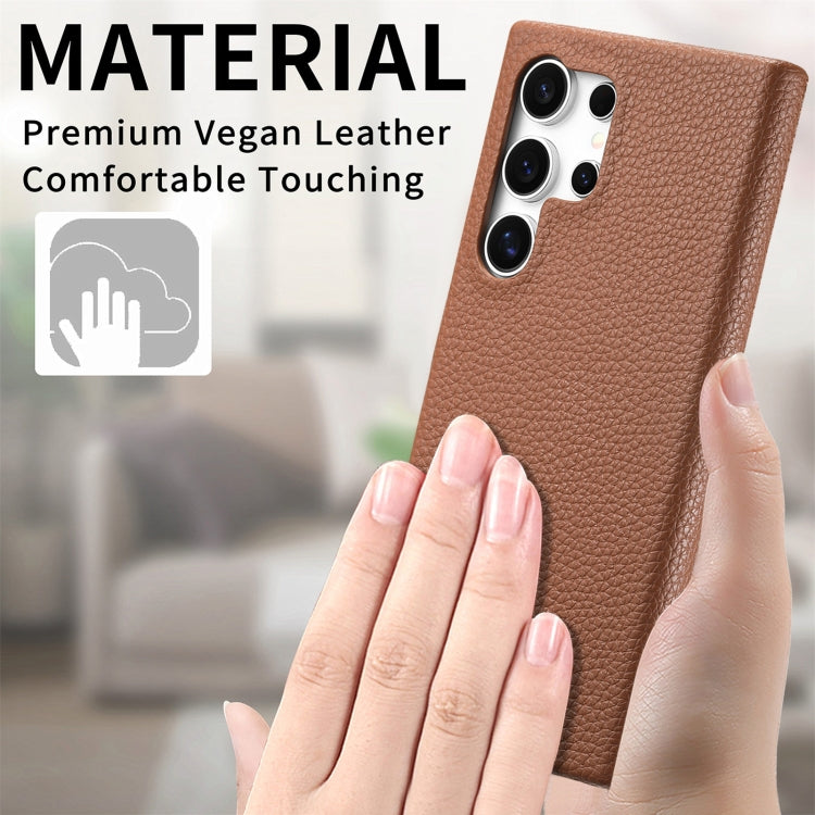 For Samsung Galaxy S24 Ultra 5G Litchi Oil Edge Leather Back Phone Case(Brown) - HoMEdemic™ 
