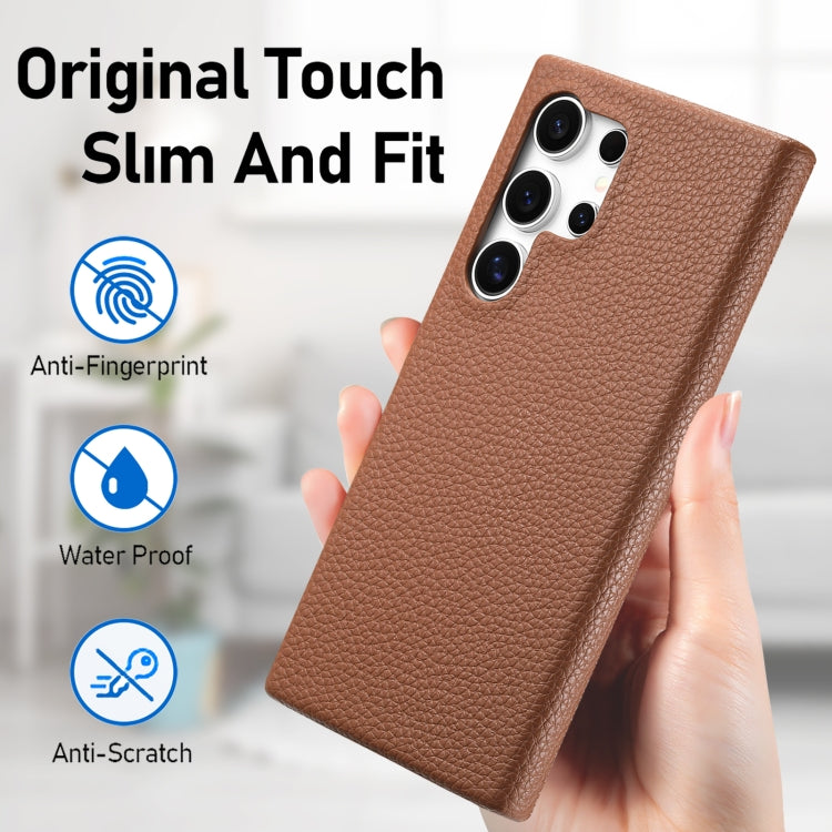 For Samsung Galaxy S24 Ultra 5G Litchi Oil Edge Leather Back Phone Case(Brown) - HoMEdemic™ 