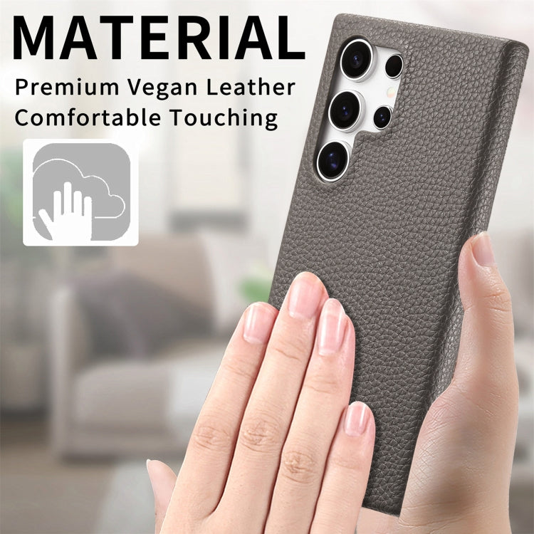 For Samsung Galaxy S24 Ultra 5G Litchi Oil Edge Leather Back Phone Case(Grey) - HoMEdemic™ 