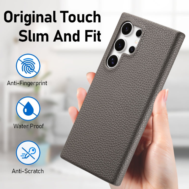 For Samsung Galaxy S24 Ultra 5G Litchi Oil Edge Leather Back Phone Case(Grey) - HoMEdemic™ 
