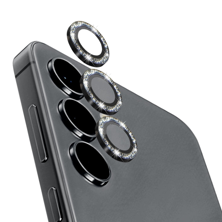 For Samsung Galaxy S24 5G NORTHJO Camera Lens Bling Glitter Metal Ring Tempered Glass Film(Black) - HoMEdemic™ 